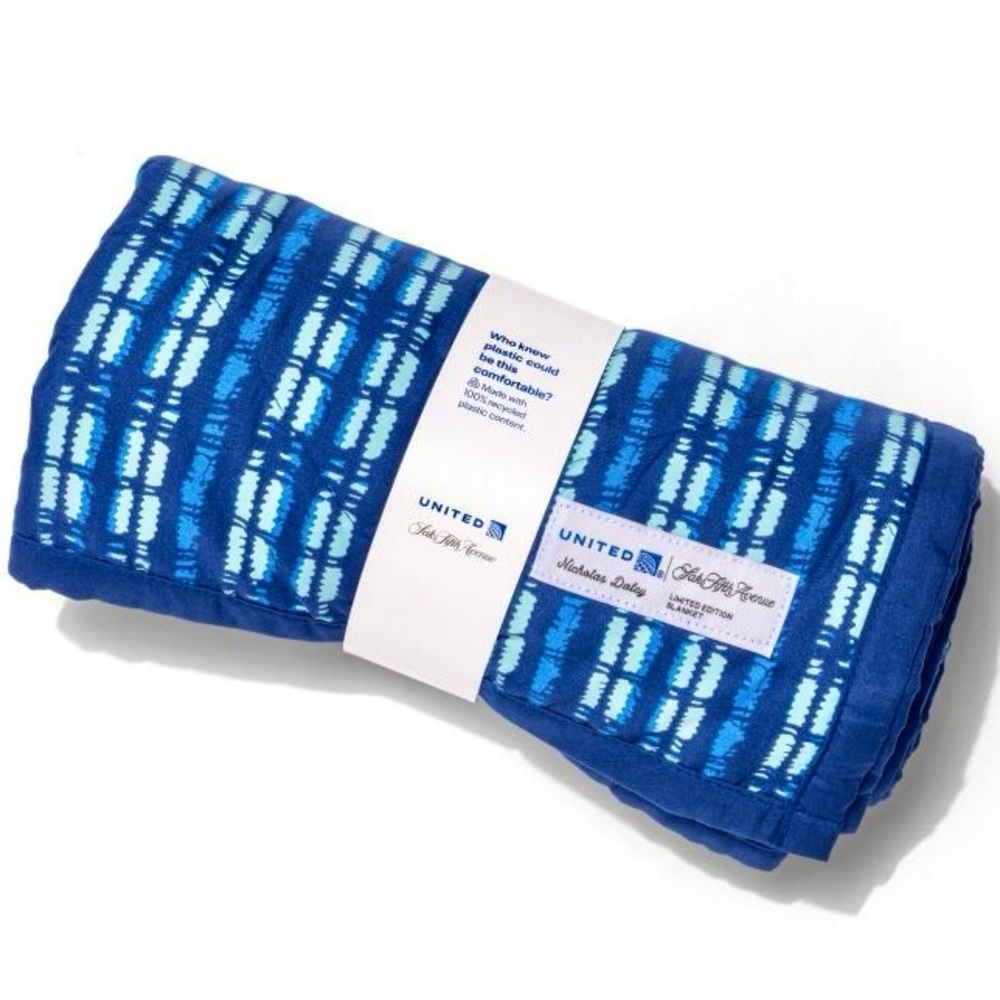 United Airlines Polaris X Saks Fifth Avenue Blanket Nicholas Daley Design LTD ED